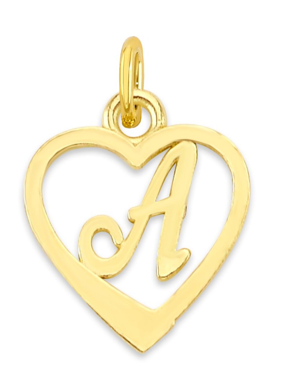 Solid 14k Gold Heart Letter A Charm for Bracelet - Mini Initial Jewelry Gifts